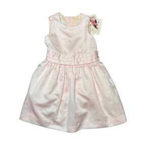 Deadstock vintage Jessica McClintock pink satin flower girl party dress size 6